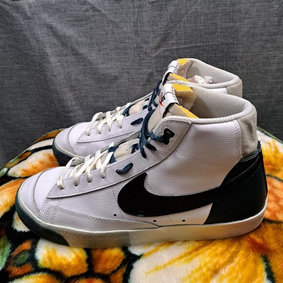 %SIZE 12 MEN NIKE BLAZER MID \'77 PRM REMIX FB8889-100 WHITE BLACK DEEP JUNGLE A8 main image 6